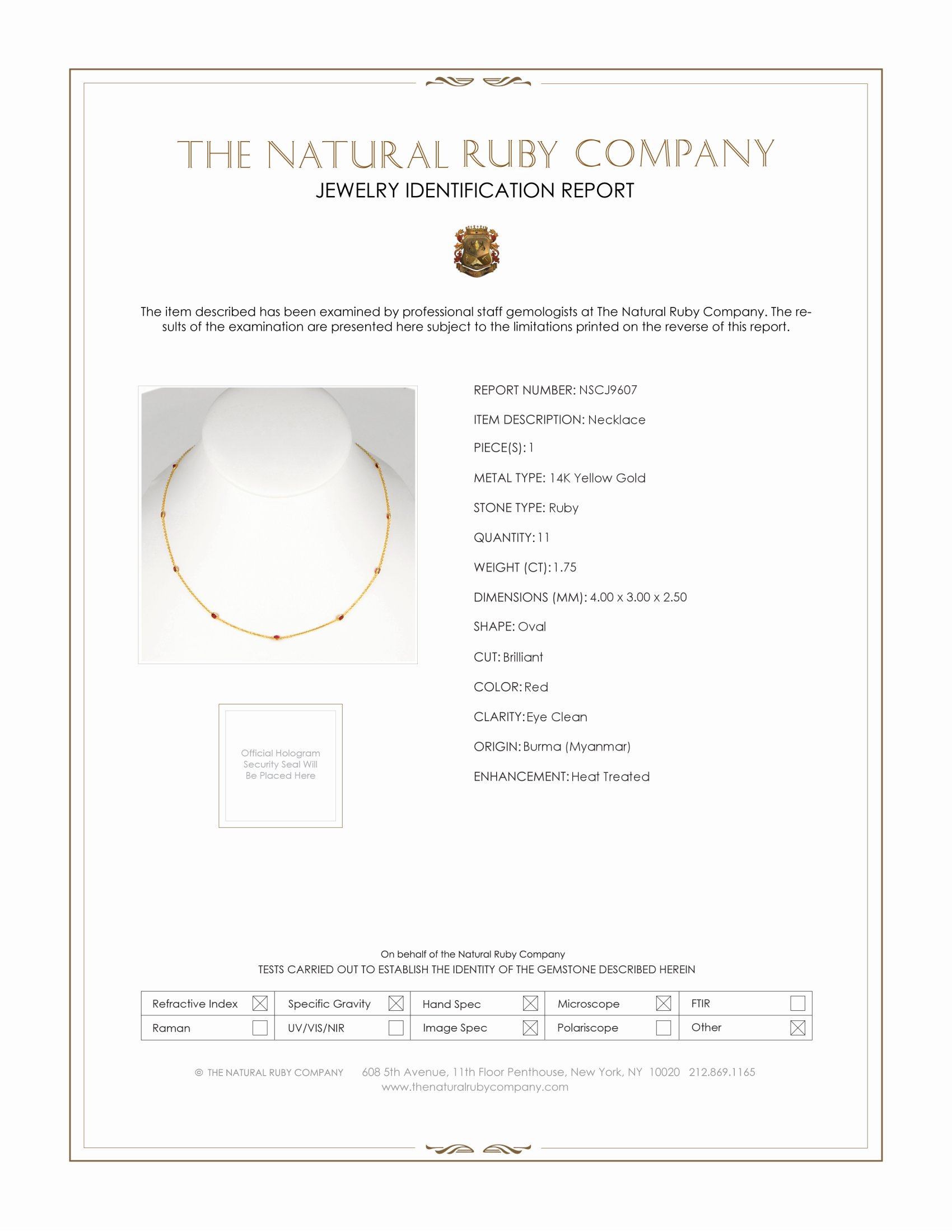 1.75 Ct. Ruby Bezel Necklace, 14K Yellow Gold