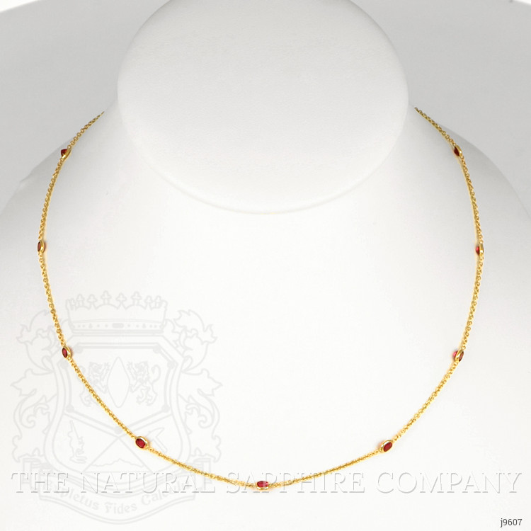 1.75 Ct. Ruby Bezel Necklace, 14K Yellow Gold