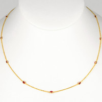1.75 Ct. Ruby Bezel Necklace, 14K Yellow Gold Image