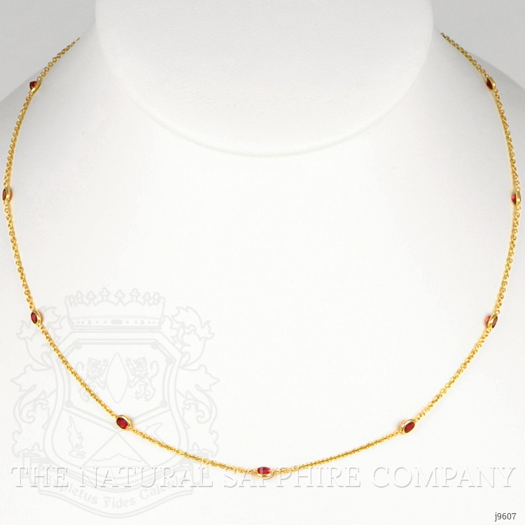 1.75 Ct. Ruby Bezel Necklace, 14K Yellow Gold