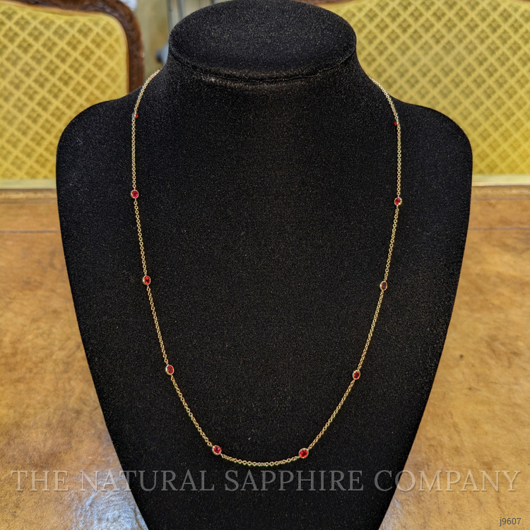 1.75 Ct. Ruby Bezel Necklace, 14K Yellow Gold