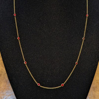 1.75 Ct. Ruby Bezel Necklace, 14K Yellow Gold Life Style