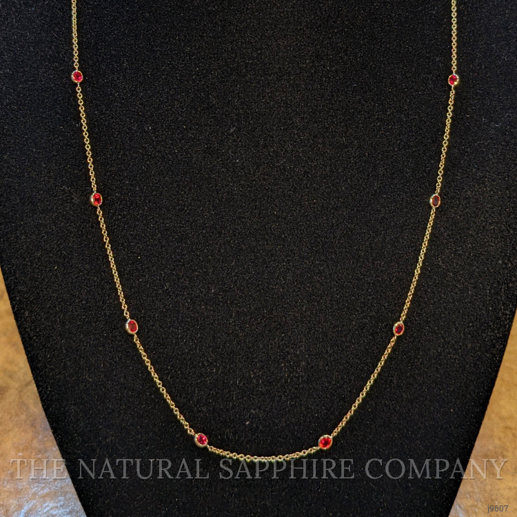 1.75 Ct. Ruby Bezel Necklace, 14K Yellow Gold