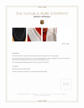 1.59 Ct. Ruby Bezel Necklace, 14K White Gold Appraisal