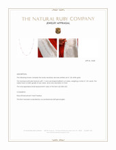 1.59 Ct. Ruby Bezel Necklace, 14K White Gold Appraisal