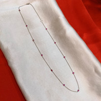 1.59 Ct. Ruby Bezel Necklace, 14K White Gold Image