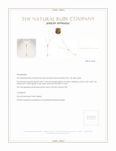 2.39 Ct. Ruby Accent Stones Necklace, 14K Yellow Gold Appraisal