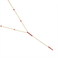 2.39 Ct. Ruby Accent Stones Necklace, 14K Yellow Gold Image