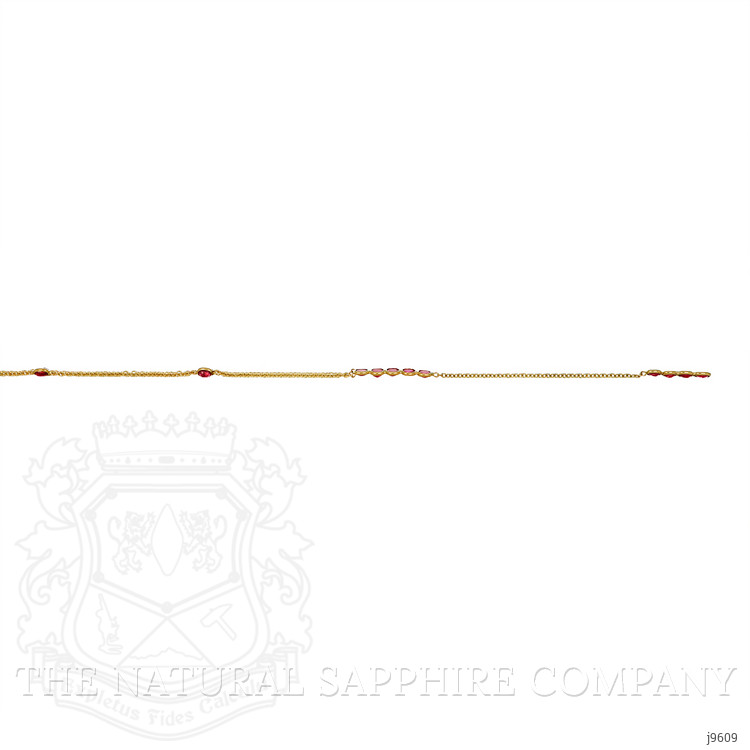 2.39 Ct. Ruby Accent Stones Necklace, 14K Yellow Gold