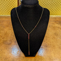 2.39 Ct. Ruby Accent Stones Necklace, 14K Yellow Gold Life Style