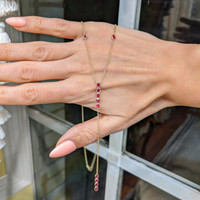 2.39 Ct. Ruby Accent Stones Necklace, 14K Yellow Gold Life Style