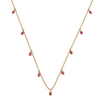 1.52 Ct. Ruby Bezel Necklace, 14K Yellow Gold Video