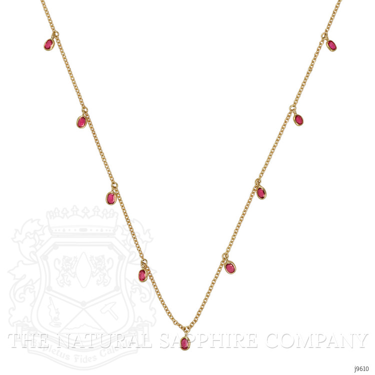 1.52 Ct. Ruby Bezel Necklace, 14K Yellow Gold