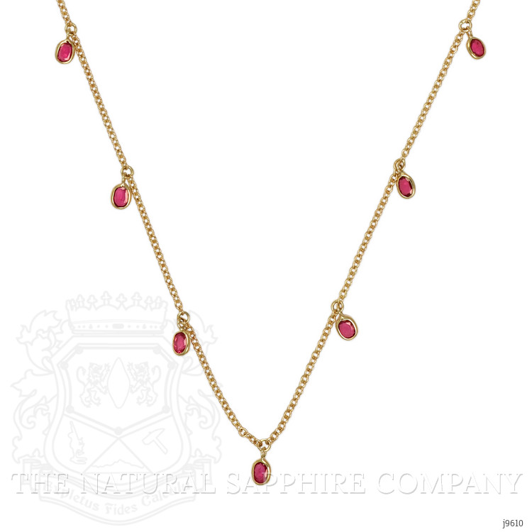 1.52 Ct. Ruby Bezel Necklace, 14K Yellow Gold