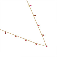 1.52 Ct. Ruby Bezel Necklace, 14K Yellow Gold Image