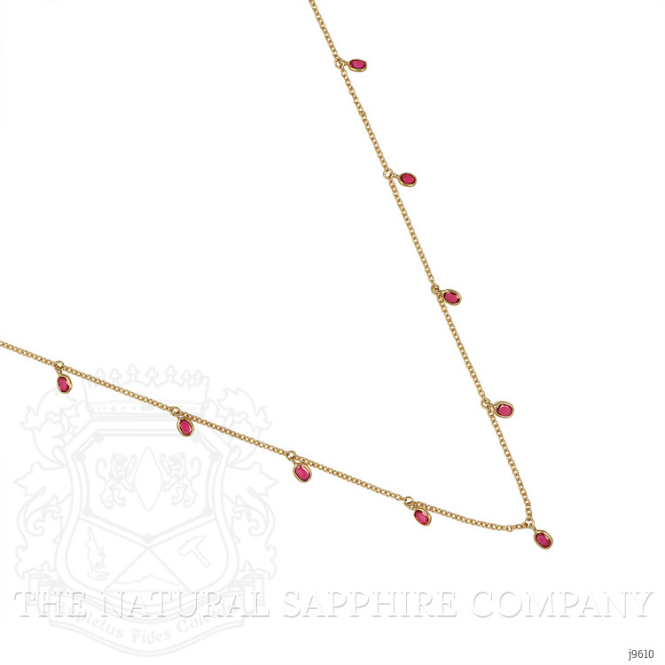 1.52 Ct. Ruby Bezel Necklace, 14K Yellow Gold
