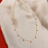 1.52 Ct. Ruby Bezel Necklace, 14K Yellow Gold Life Style