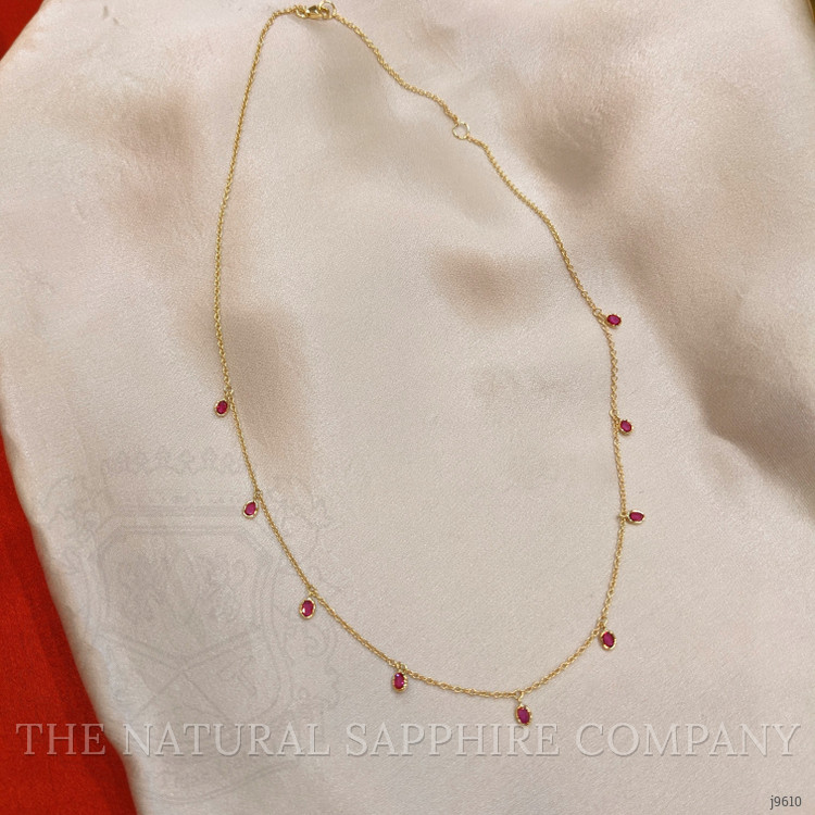 1.52 Ct. Ruby Bezel Necklace, 14K Yellow Gold