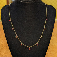 1.52 Ct. Ruby Bezel Necklace, 14K Yellow Gold Life Style