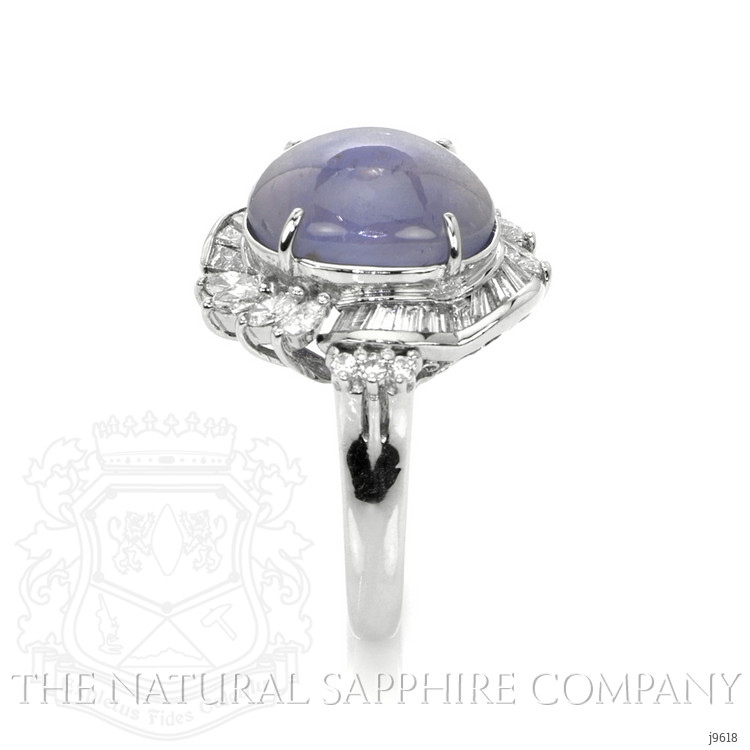 9.30 Ct. Bluish Purple Sapphire and Natural Diamond Antique Style Ring, Platinum 950