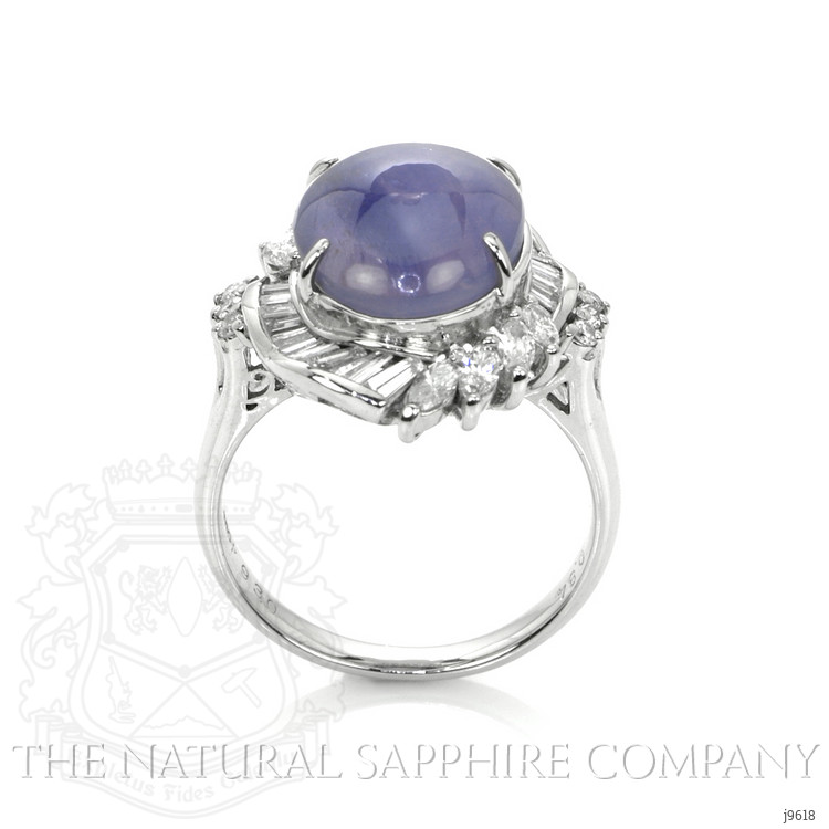 9.30 Ct. Bluish Purple Sapphire and Natural Diamond Antique Style Ring, Platinum 950