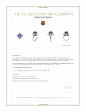 9.37 Ct. Blue Sapphire and Natural Diamond Antique Style Ring, Platinum 950 Appraisal