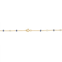 7.10 Ct. Blue Sapphire and White Topaz Accent Stones Necklace, 18K Yellow Gold Image