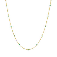 2.66 Ct. Emerald Topaz Accent Stones Necklace, 18K Yellow Gold Image