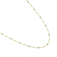 2.66 Ct. Emerald Topaz Accent Stones Necklace, 18K Yellow Gold Image