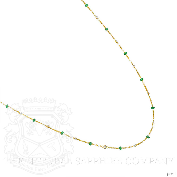 2.66 Ct. Emerald Topaz Accent Stones Necklace, 18K Yellow Gold