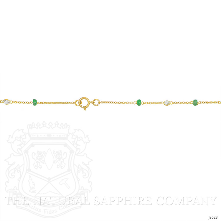 2.66 Ct. Emerald Topaz Accent Stones Necklace, 18K Yellow Gold