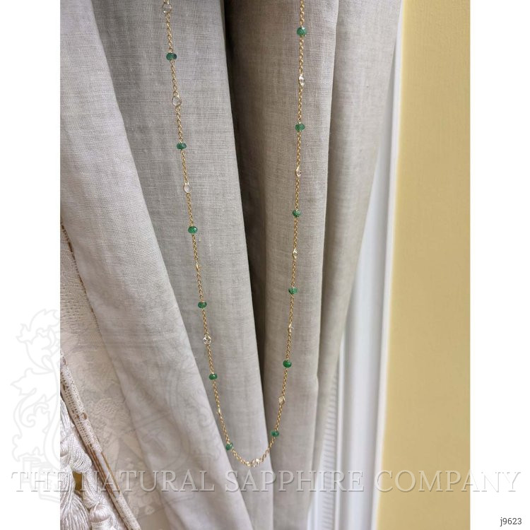 2.66 Ct. Emerald Topaz Accent Stones Necklace, 18K Yellow Gold