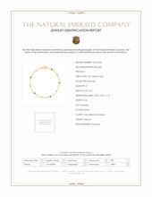 1.26 Ct.Tw.Total Carat Weight Emerald and White Topaz Accent Stones Bracelet, 18K Yellow Gold Scan Report
