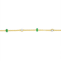 1.26 Ct.Tw. Emerald Topaz Accent Stones Bracelet, 18K Yellow Gold Image