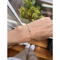 1.26 Ct.Tw. Emerald Topaz Accent Stones Bracelet, 18K Yellow Gold Life Style