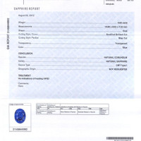 5.63 Ct. Sapphire Natural Diamond Three Stone Ring, Platinum 950 Scan Report