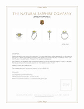 1.56 Ct. Yellow Sapphire and Natural Diamond Pave Ring, Platinum 950 Appraisal