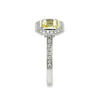 1.56 Ct. Yellow Sapphire and Natural Diamond Pave Ring, Platinum 950 Image