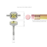 1.56 Ct. Yellow Sapphire and Natural Diamond Pave Ring, Platinum 950 Image