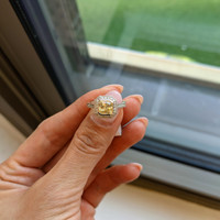 1.56 Ct. Yellow Sapphire and Natural Diamond Pave Ring, Platinum 950 Life Style