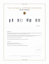 0.35 Ct.Tw. Blue Sapphire and Natural Diamond Pave Earrings, 18K White Gold Appraisal