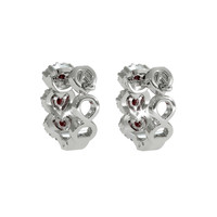 0.35 Ct.Tw. Ruby Natural Diamond Pave Earrings, 18K White Gold Image