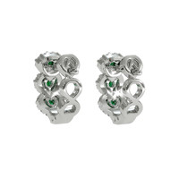 0.35 Ct.Tw. Emerald Natural Diamond Pave Earrings, 18K White Gold Image