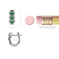 0.35 Ct.Tw. Emerald Natural Diamond Pave Earrings, 18K White Gold Image