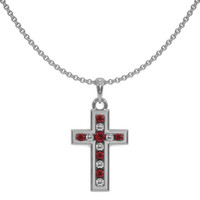 0.18 Ct. Ruby Ruby Religious Pendant, 18K White Gold Video