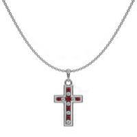 0.18 Ct. Ruby Ruby Religious Pendant, 18K White Gold Image