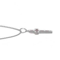 0.18 Ct. Ruby Ruby Religious Pendant, 18K White Gold Image