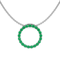 1.98 Ct. Emerald Pave Pendant, 18K White Gold Video