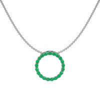 1.98 Ct. Emerald Pave Pendant, 18K White Gold Image