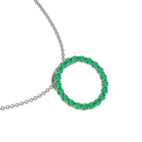 1.98 Ct. Emerald Pave Pendant, 18K White Gold Image